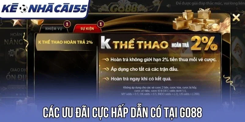 Các ưu đãi cực hấp dẫn có tại Go88