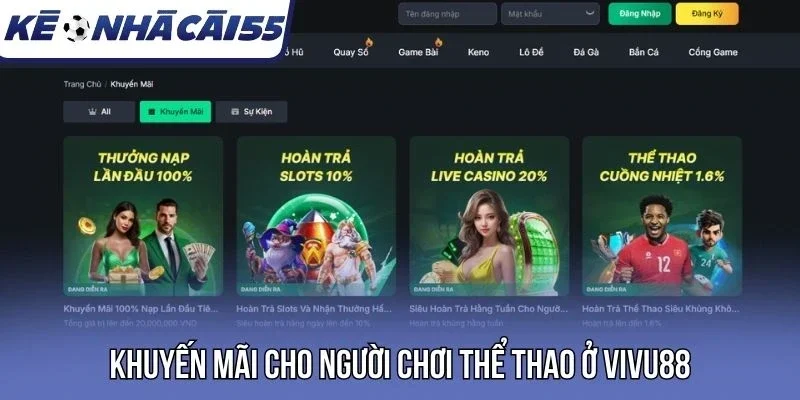 Khuyến mãi cho người chơi thể thao ở Vivu88