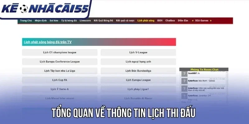 Tổng quan về thông tin lịch thi đấu 